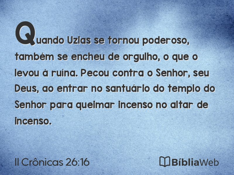 II Crônicas 26:16 em imagem para compartilhar
