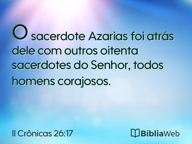 II Crônicas 26:17 em imagem para compartilhar