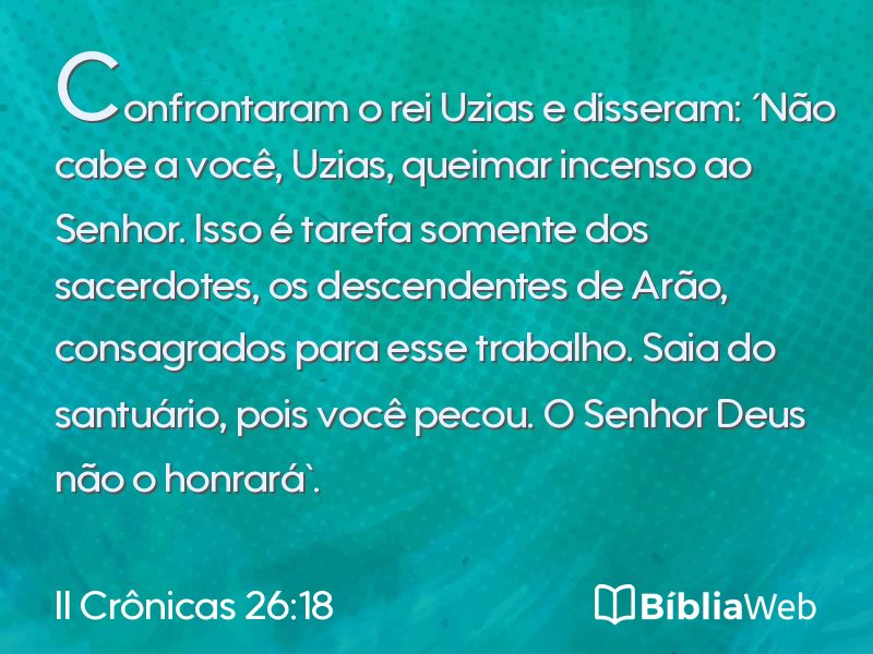 II Crônicas 26:18 em imagem para compartilhar
