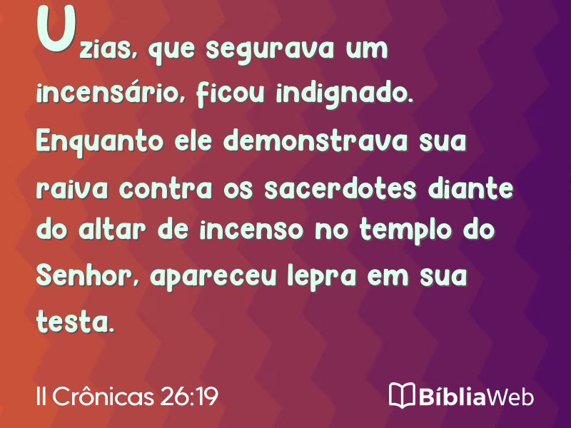 II Crônicas 26:19 em imagem para compartilhar