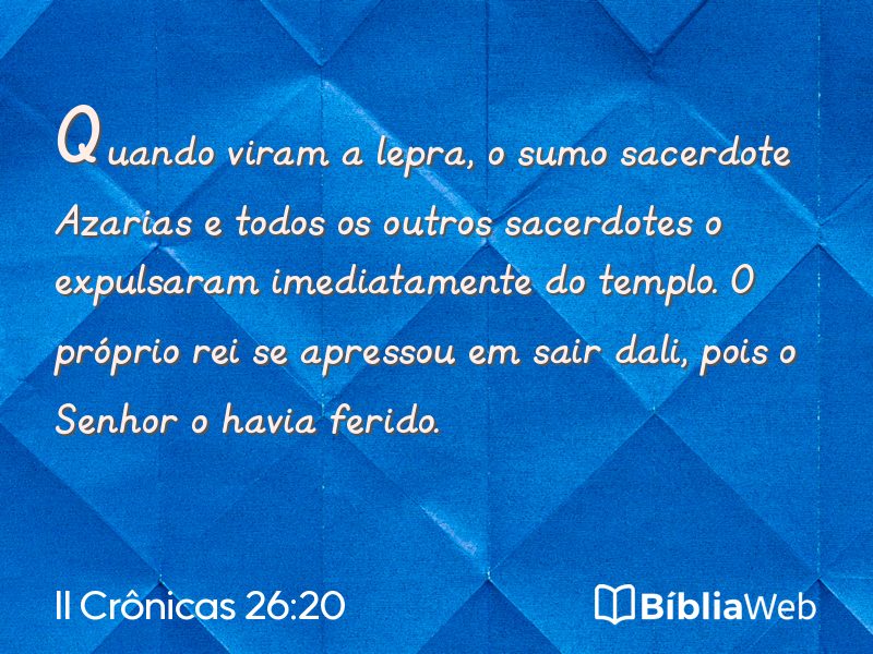 II Crônicas 26:20 em imagem para compartilhar