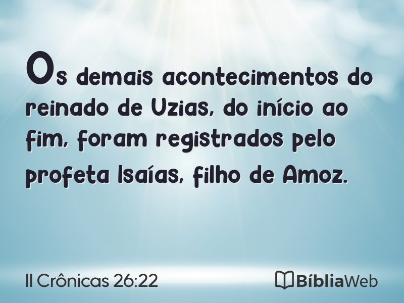 II Crônicas 26:22 em imagem para compartilhar
