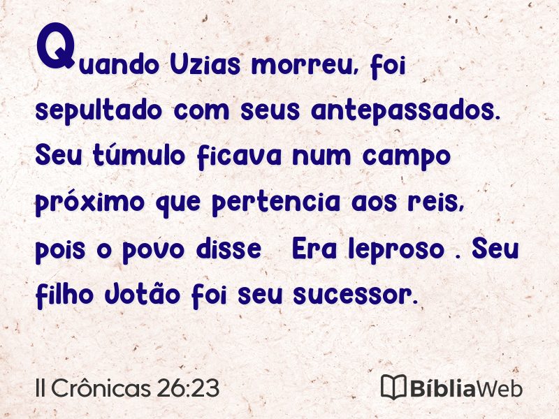 II Crônicas 26:23 em imagem para compartilhar