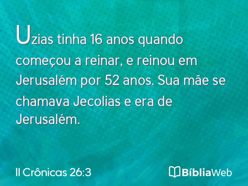 II Crônicas 26:3 em imagem para compartilhar