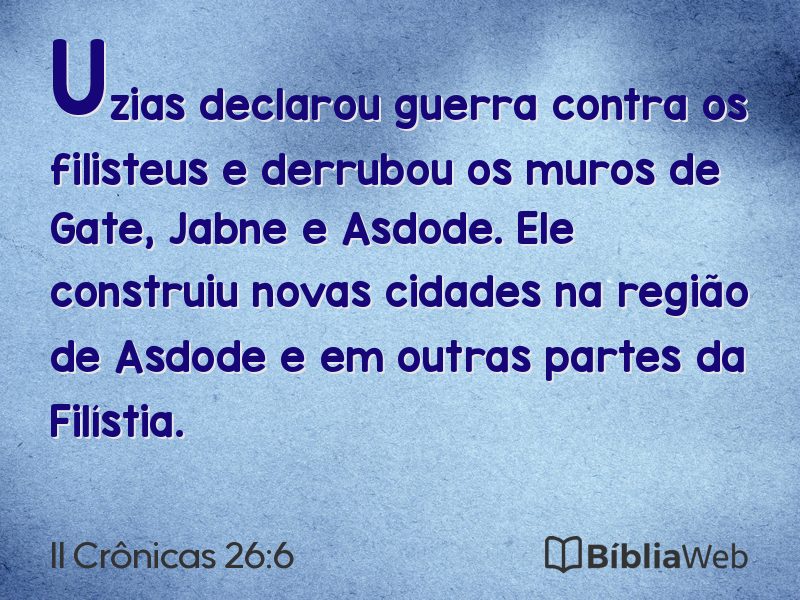 II Crônicas 26:6 em imagem para compartilhar