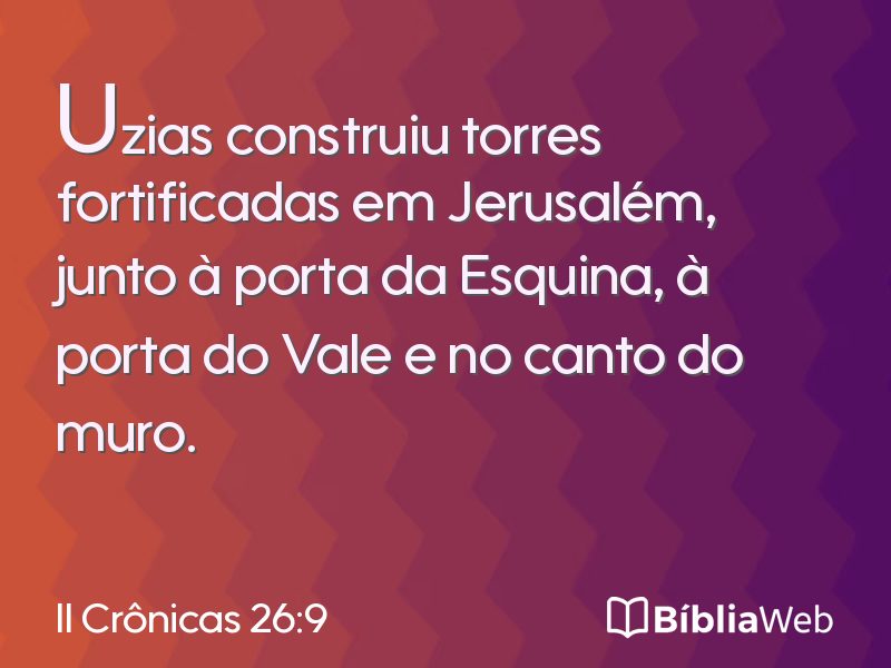II Crônicas 26:9 em imagem para compartilhar