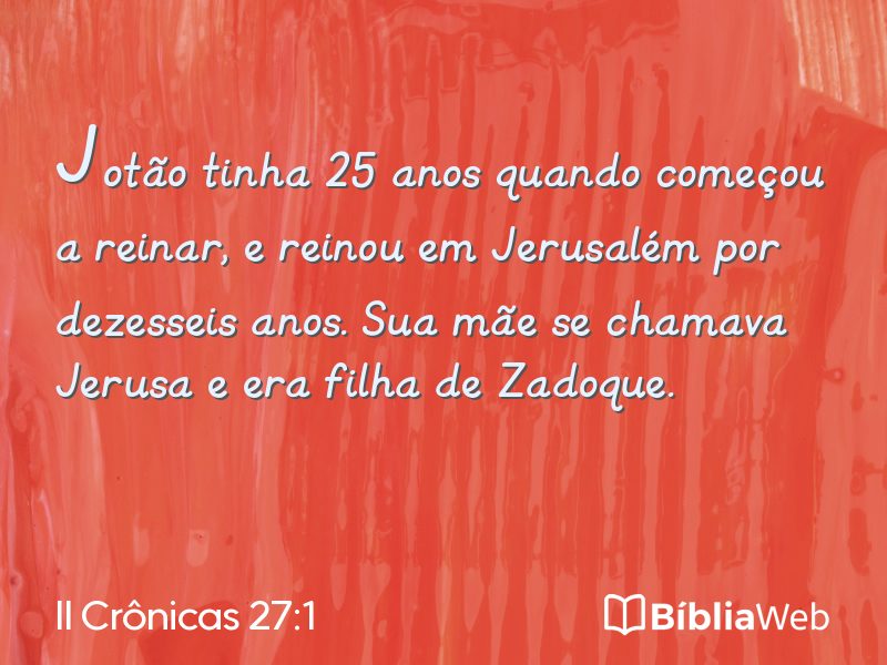 II Crônicas 27:1 em imagem para compartilhar