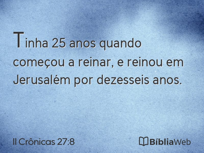 II Crônicas 27:8 em imagem para compartilhar