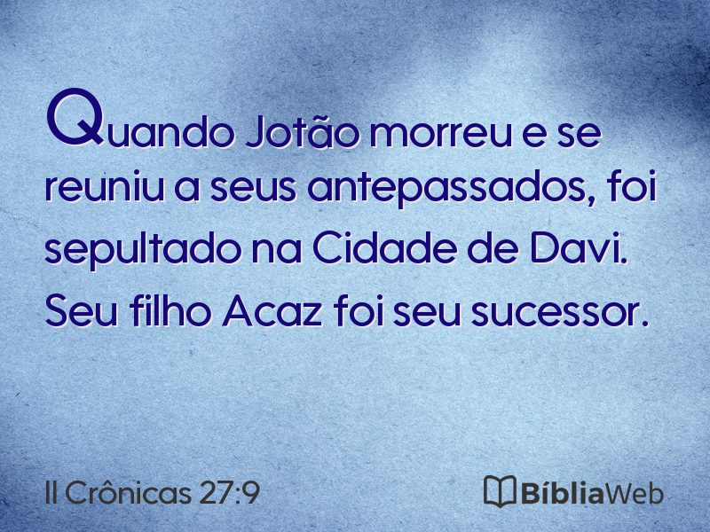 II Crônicas 27:9 em imagem para compartilhar