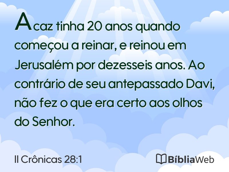 II Crônicas 28:1 em imagem para compartilhar