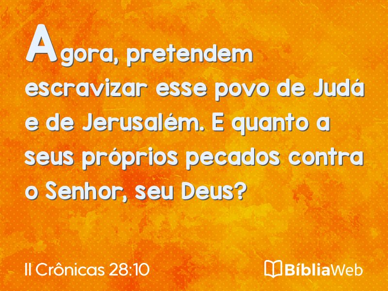 II Crônicas 28:10 em imagem para compartilhar