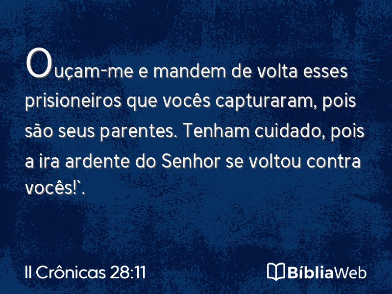 II Crônicas 28:11 em imagem para compartilhar