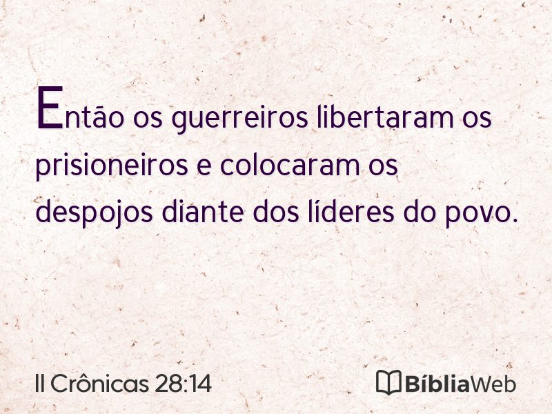 II Crônicas 28:14 em imagem para compartilhar