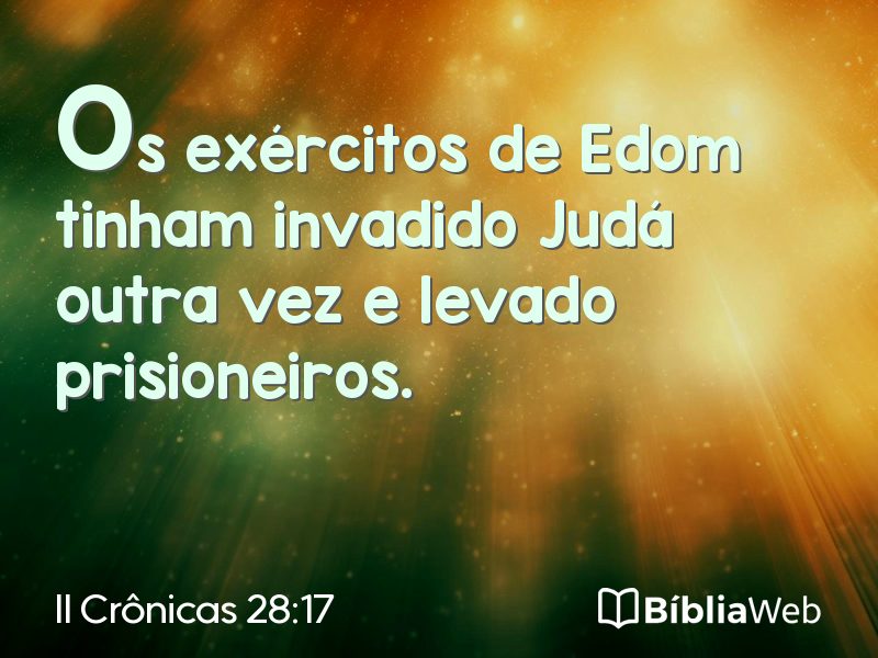 II Crônicas 28:17 em imagem para compartilhar