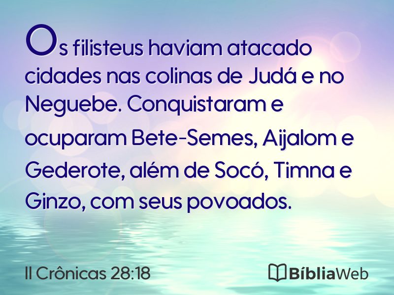 II Crônicas 28:18 em imagem para compartilhar