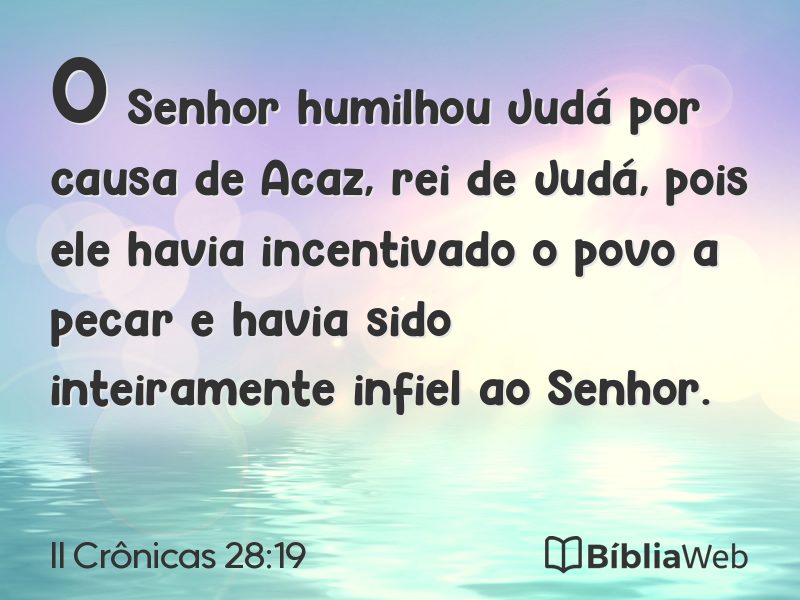 II Crônicas 28:19 em imagem para compartilhar