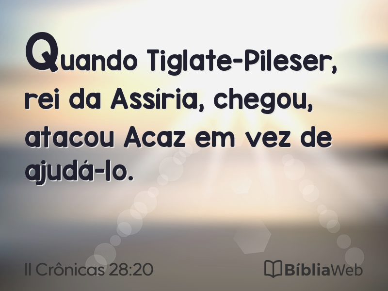 II Crônicas 28:20 em imagem para compartilhar