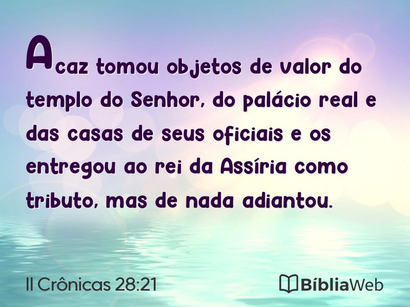 II Crônicas 28:21 em imagem para compartilhar