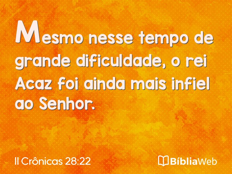 II Crônicas 28:22 em imagem para compartilhar