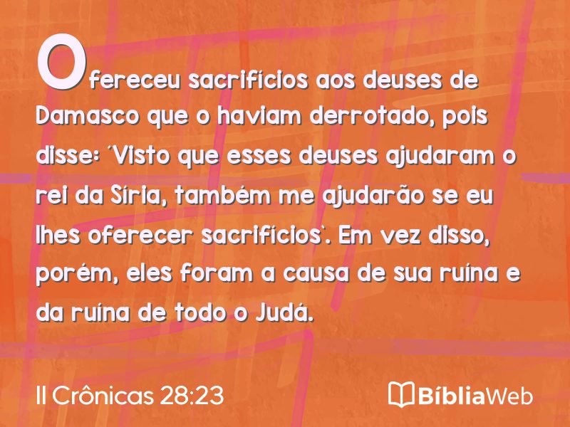 II Crônicas 28:23 em imagem para compartilhar
