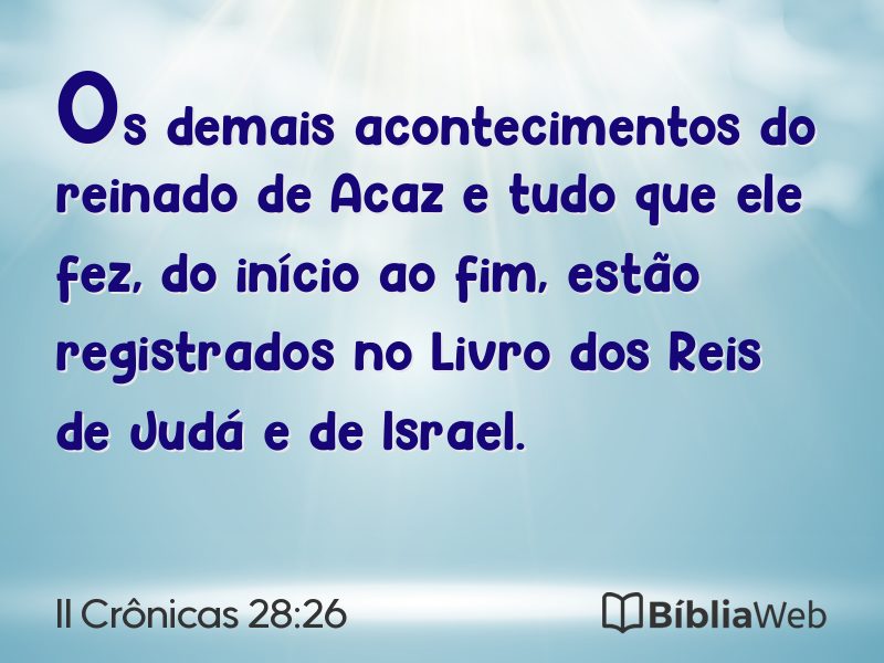 II Crônicas 28:26 em imagem para compartilhar
