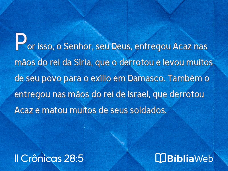 II Crônicas 28:5 em imagem para compartilhar