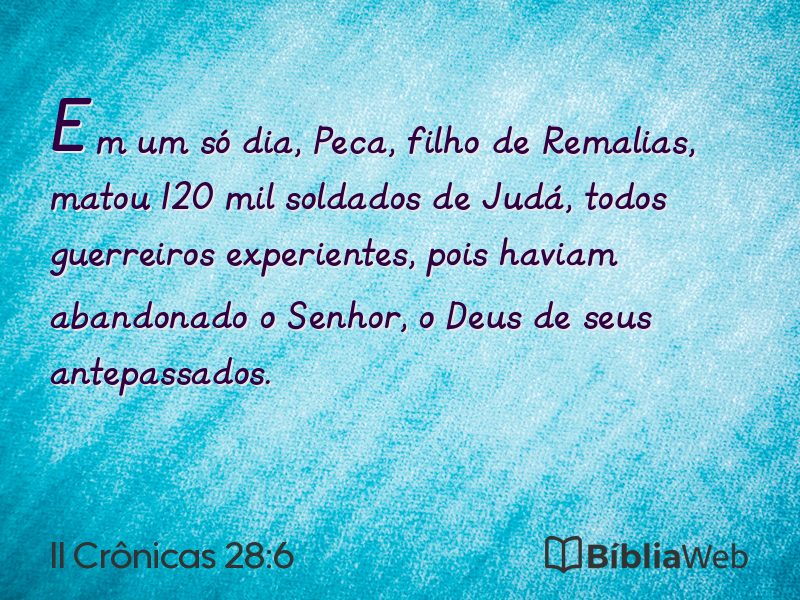 II Crônicas 28:6 em imagem para compartilhar