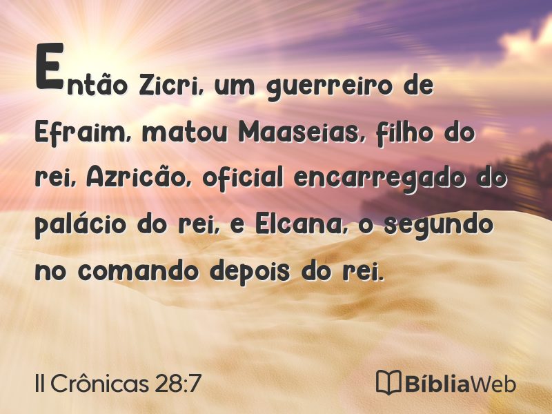 II Crônicas 28:7 em imagem para compartilhar
