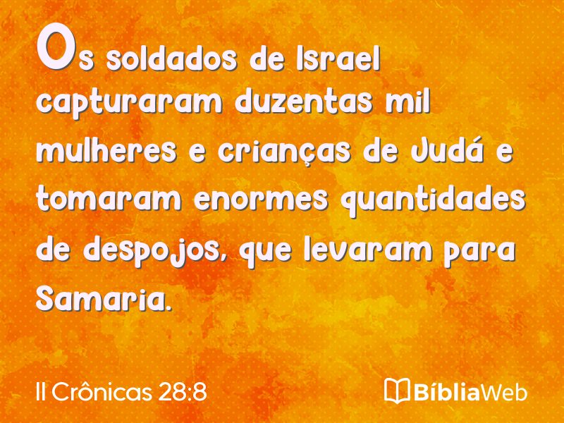 II Crônicas 28:8 em imagem para compartilhar