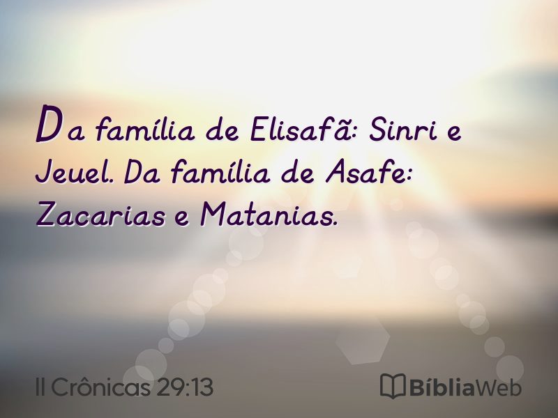 II Crônicas 29:13 em imagem para compartilhar
