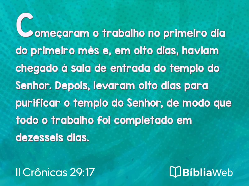 II Crônicas 29:17 em imagem para compartilhar