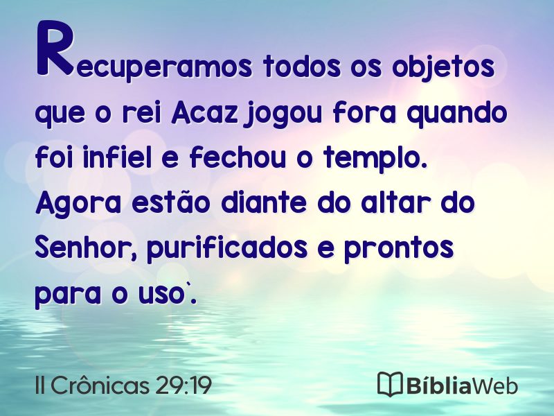 II Crônicas 29:19 em imagem para compartilhar