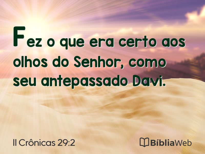 II Crônicas 29:2 em imagem para compartilhar