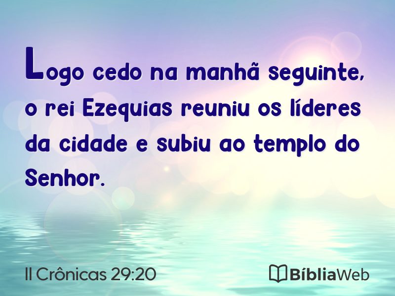 II Crônicas 29:20 em imagem para compartilhar