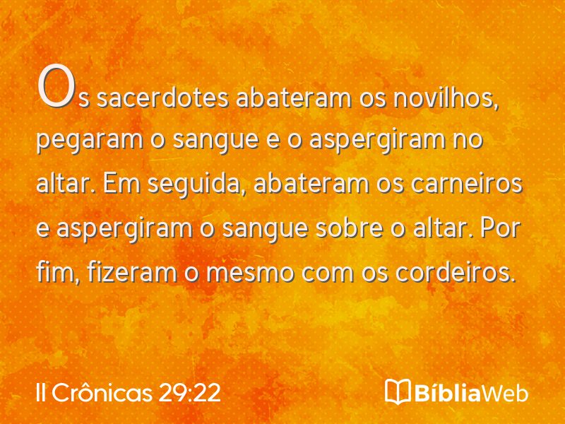 II Crônicas 29:22 em imagem para compartilhar