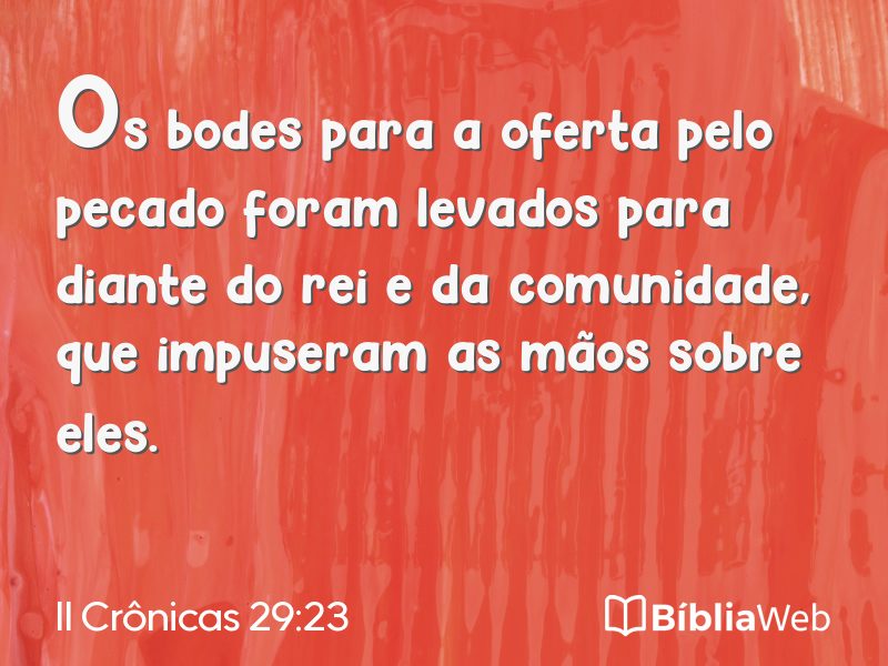 II Crônicas 29:23 em imagem para compartilhar