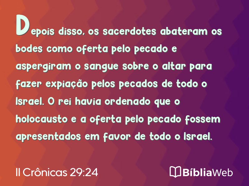 II Crônicas 29:24 em imagem para compartilhar