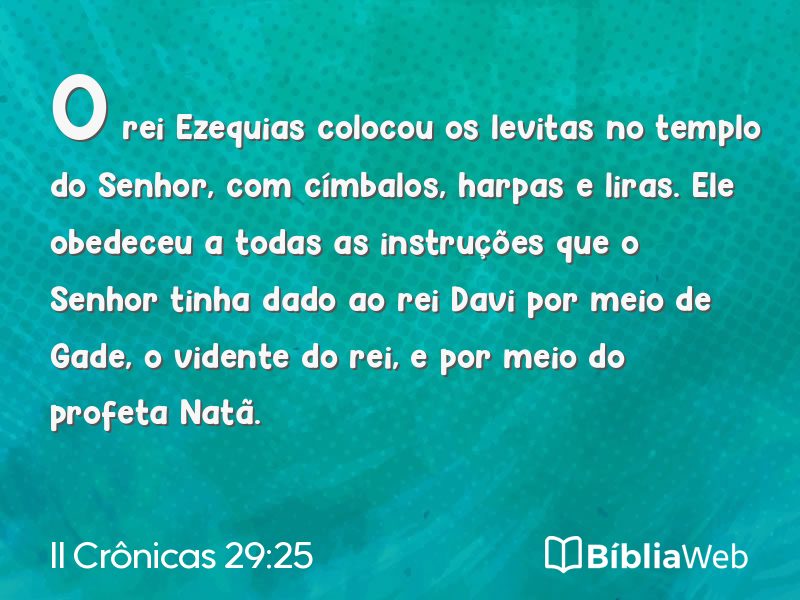 II Crônicas 29:25 em imagem para compartilhar