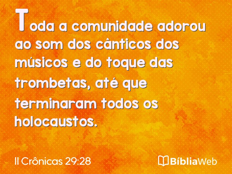 II Crônicas 29:28 em imagem para compartilhar