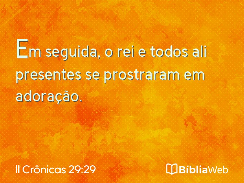 II Crônicas 29:29 em imagem para compartilhar