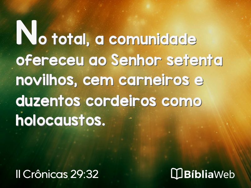 II Crônicas 29:32 em imagem para compartilhar