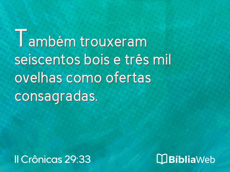 II Crônicas 29:33 em imagem para compartilhar