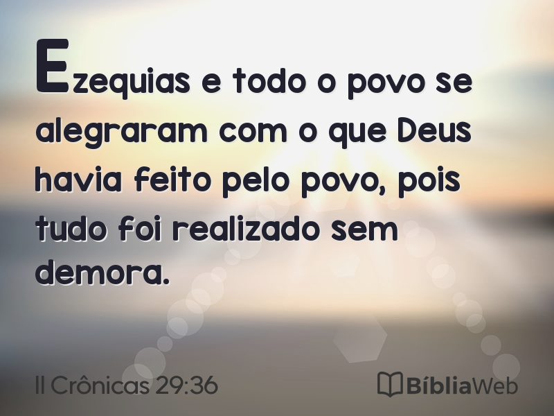 II Crônicas 29:36 em imagem para compartilhar