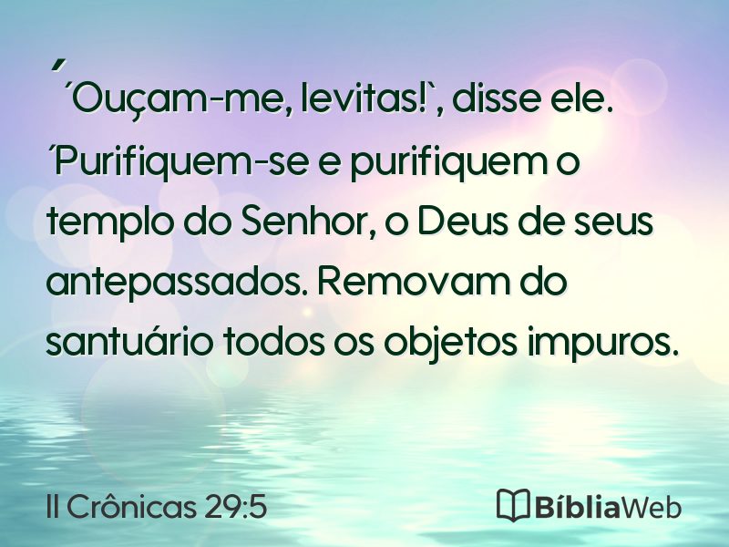 II Crônicas 29:5 em imagem para compartilhar