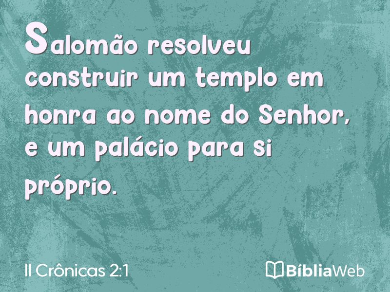 II Crônicas 2:1 em imagem para compartilhar