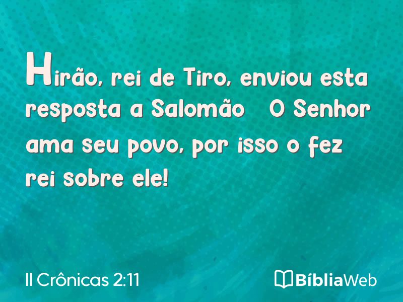 II Crônicas 2:11 em imagem para compartilhar
