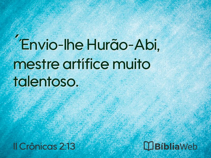 II Crônicas 2:13 em imagem para compartilhar