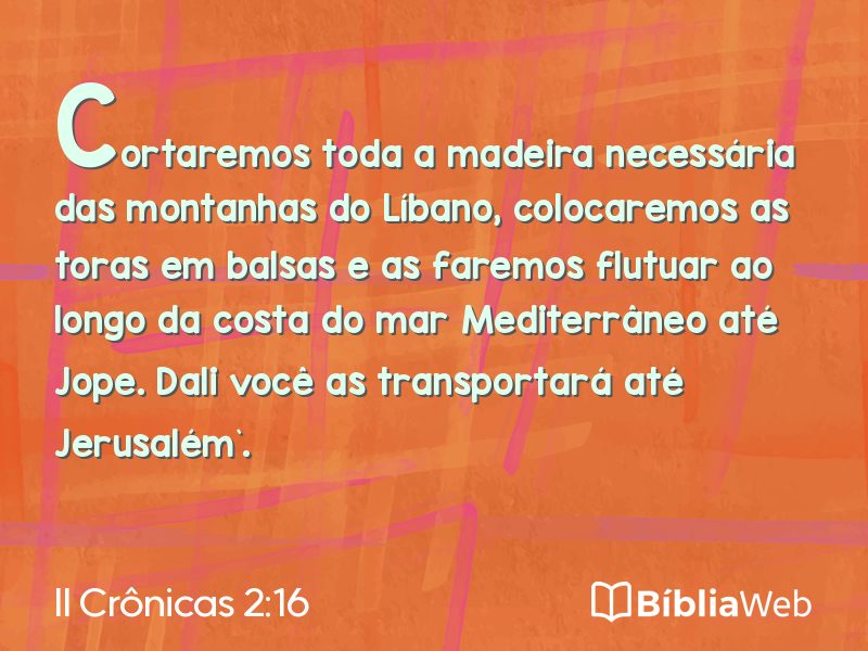II Crônicas 2:16 em imagem para compartilhar