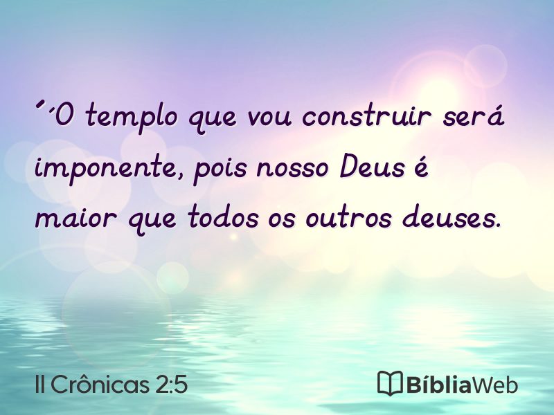 II Crônicas 2:5 em imagem para compartilhar