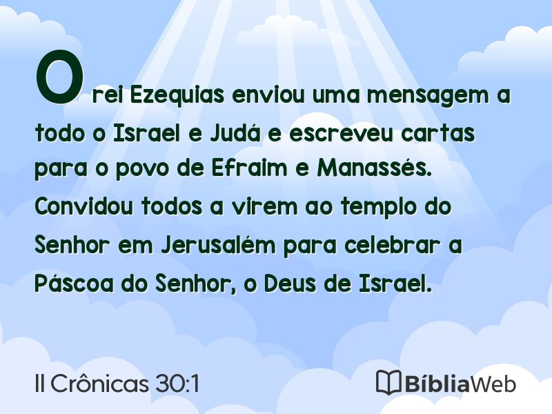 II Crônicas 30:1 em imagem para compartilhar